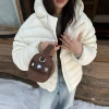 "90 White duck down yellow rib down jacket 2025 Winter New Style Super beautiful, light and thin hooded warm short coat for women. Specification image